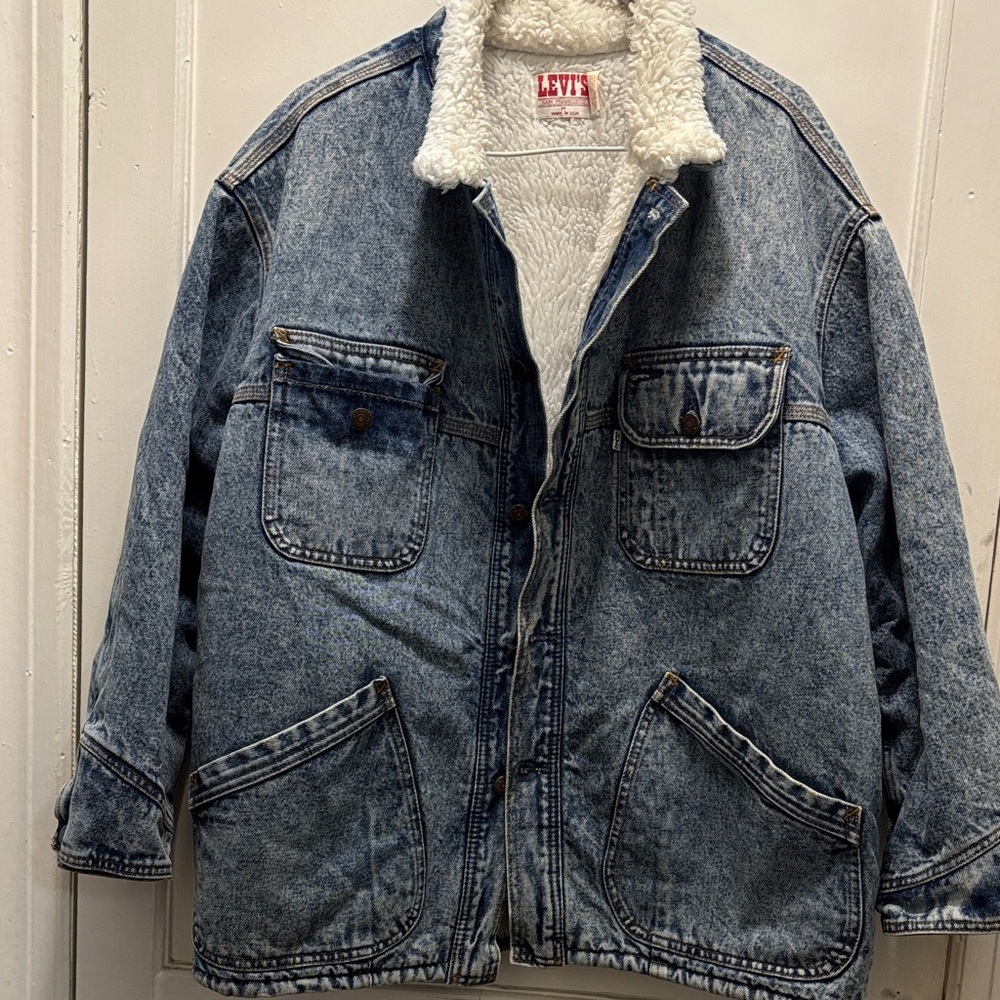 Levi's Blue Denim Sherpa Jacket